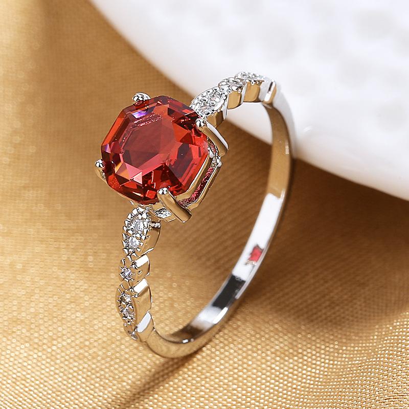 Lindon Classic Copper Alloy Zircon Ring Ladies Jewelry Wedding Promise Party Gift