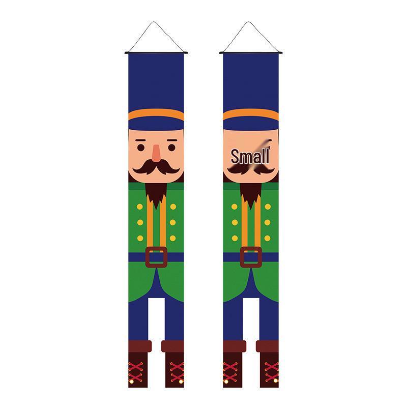 Christmas Nutcracker Couplets Door Curtain Flags | Festive Porch Decor