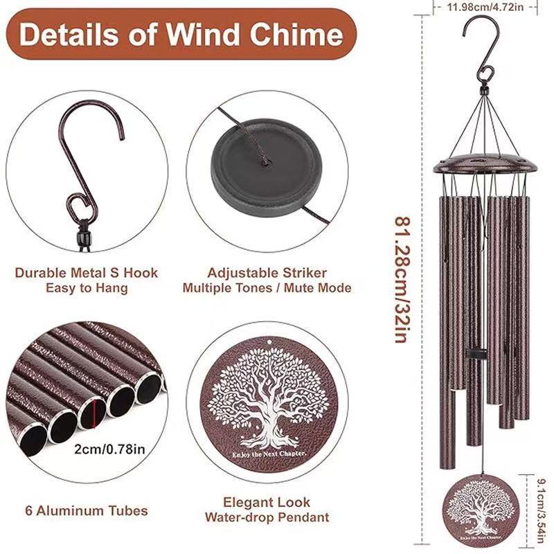 36 Hummingbird Wind Chime - Outdoor Hanging Garden & Courtyard Decoration
