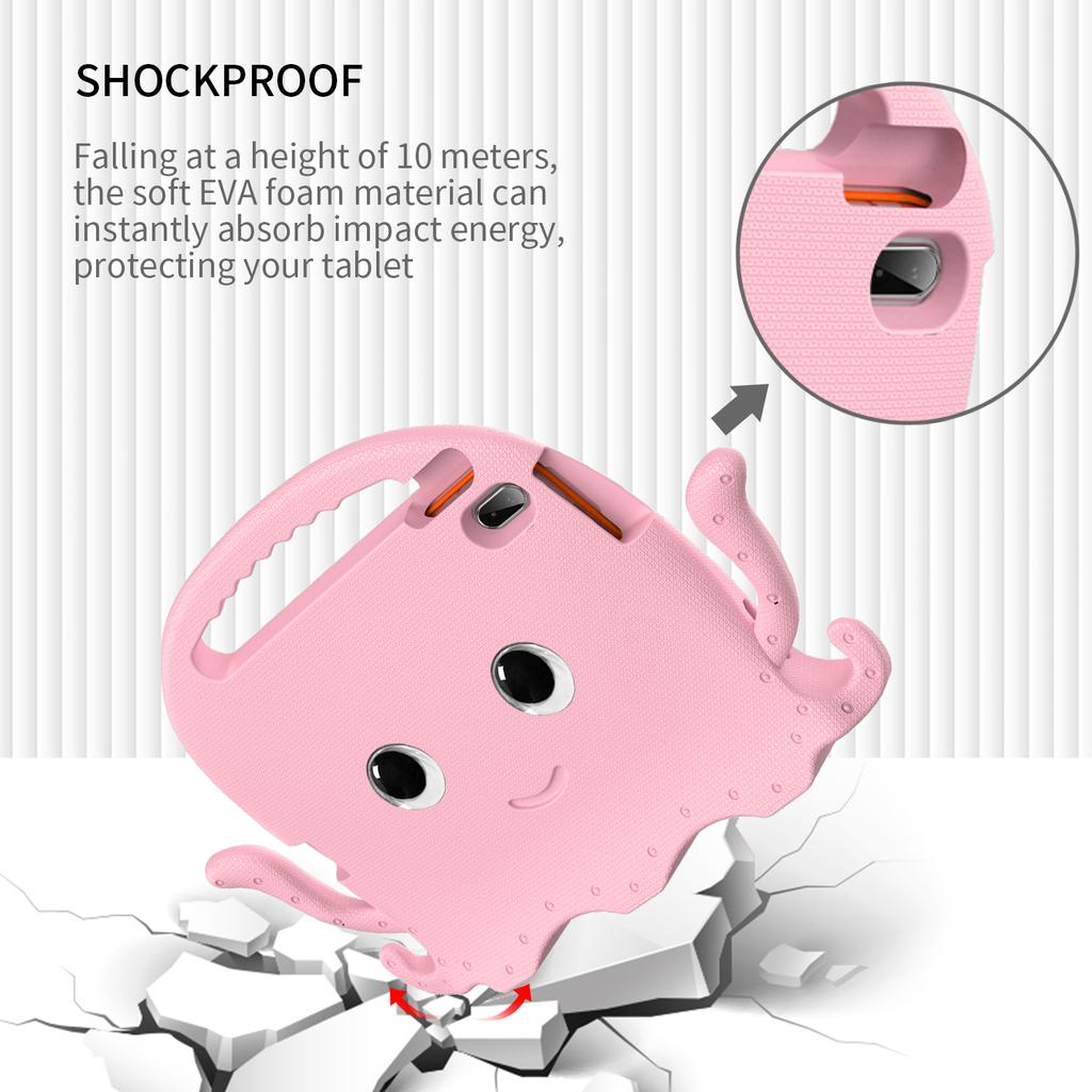 Für iPad (2025)/10.9 (2022)/Air 11 (2025)/(2024) EVA Hülle Cartoon Krake Handgriff Tablet Hülle mit Schultergurt