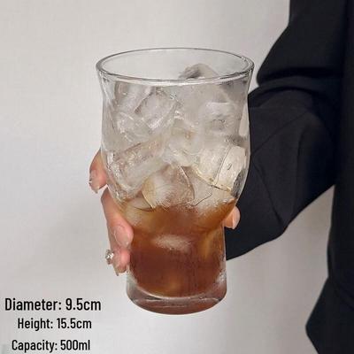 OLOEY Vintage Wide-Mouth Glass Coffee and Tea Cup