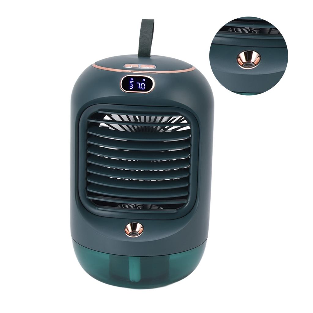 Mini Air Conditioner Humidifier Aromather 3 Gears 5 Blades USB Charging Night Light Water Cooling