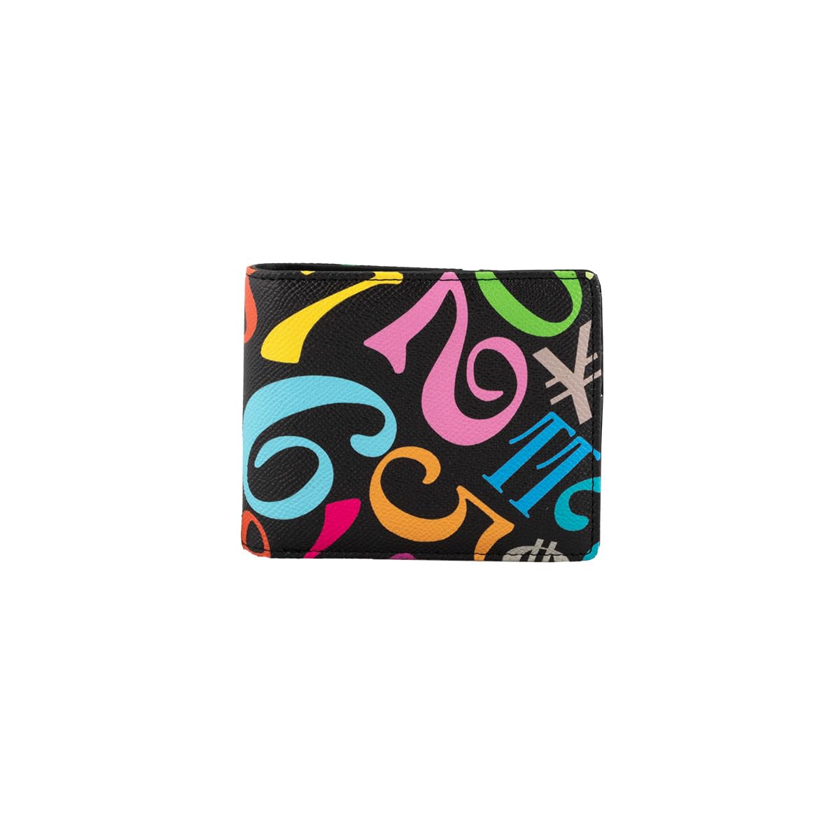 

[Frank Miura] Round Zipper Bi-fold Wallet for Men and Women, Big Money Size (Rainbow Black)