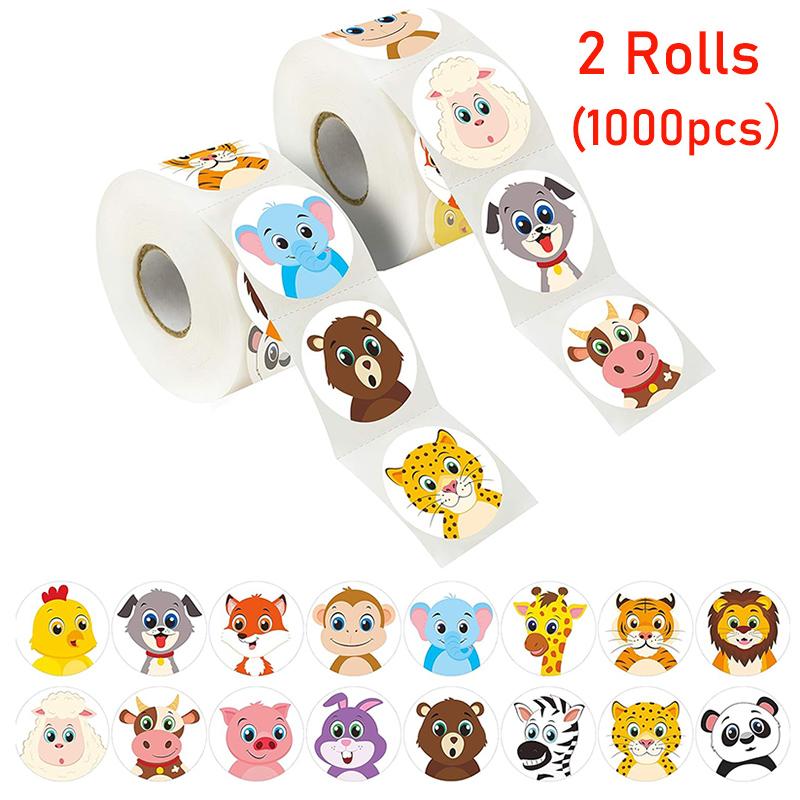 5001000Pcs Round Animal Fish Star Stickers Adorable Incentive Sticker Party Decoration Teacher Reward Encouragement Motivationa