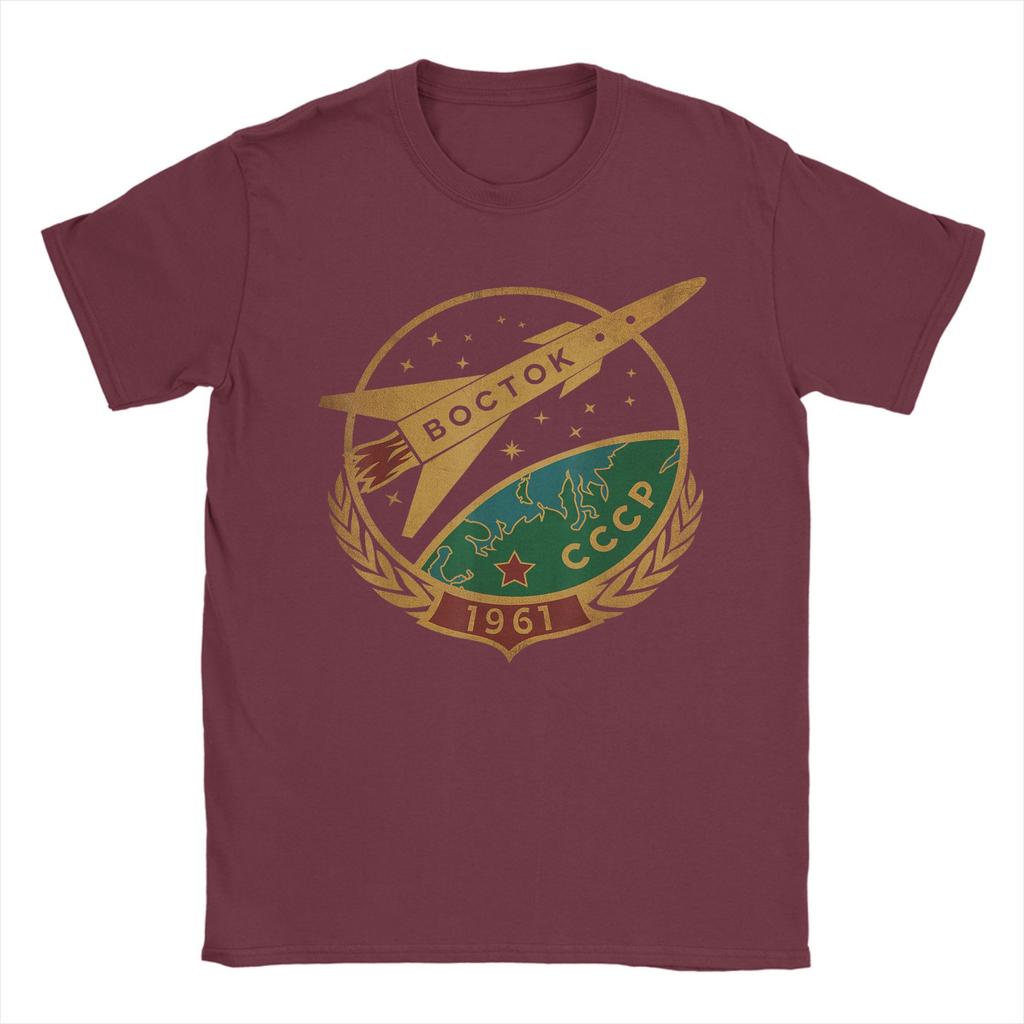 Vostok 1961 Gagarin USSR Russia Astronaut T Shirts Men's Cotton Casual T-Shirts Round Collar Boctok Tees Short Sleeve merch Gift