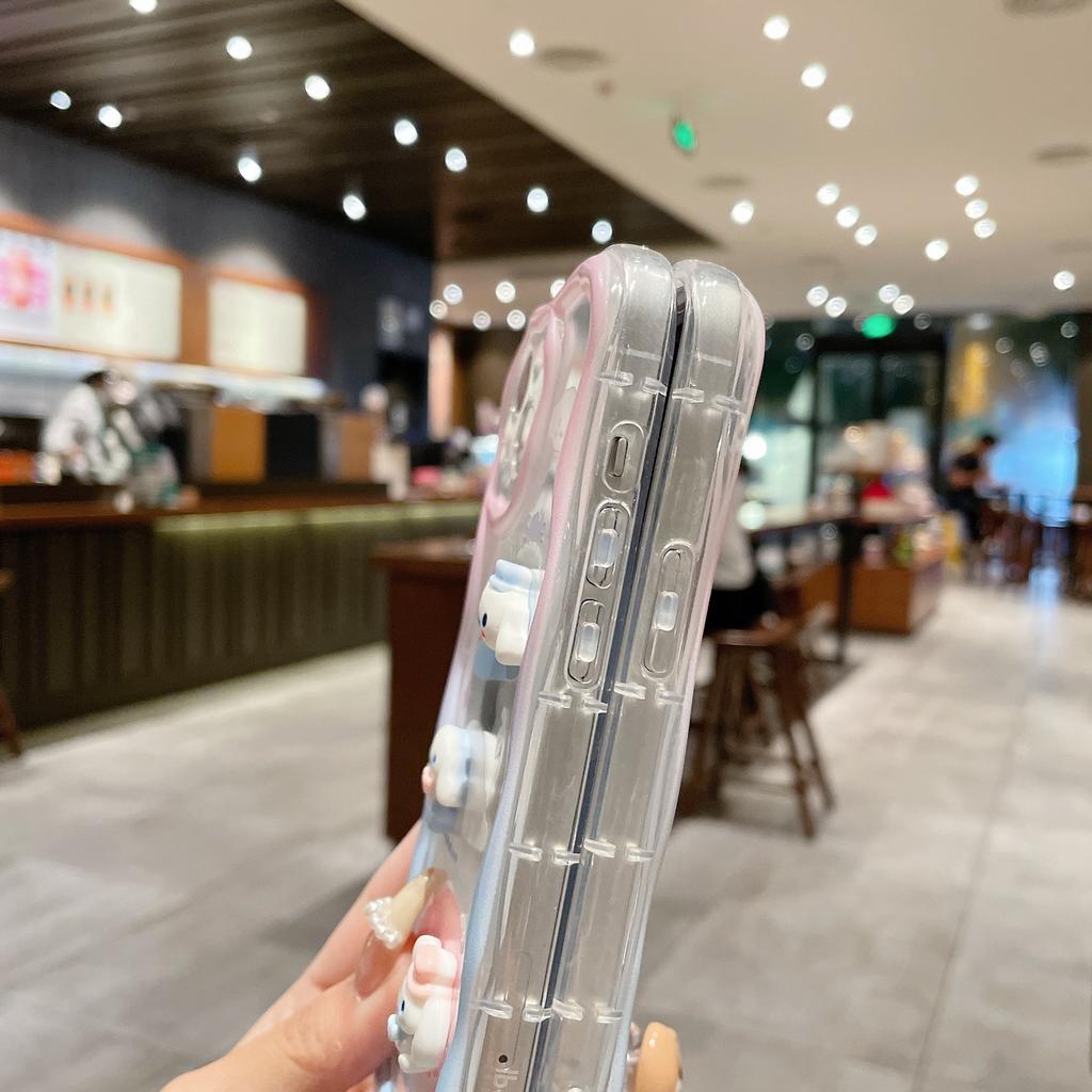 Three dimensional Waves Suitable for IPhone 16 Yugui Dog Mobile Case Apple 13PRO Full Inclusive Cartoon Bear Protection Case