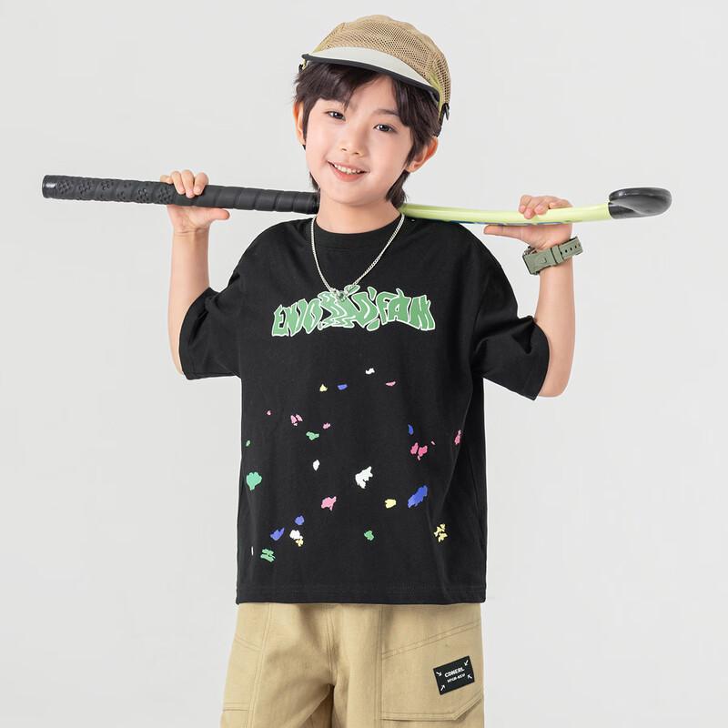 Boys' Breathable Cotton Graffiti Print Short-Sleeve T-Shirt