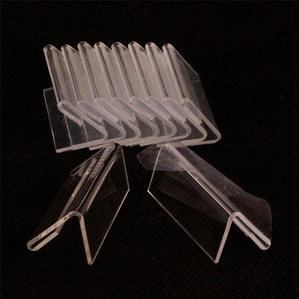 2025+ 150Pcs Clear Signage Card Holder Poster Holder Plastic Mini Label Holder Acrylic Card Display Stand 2x4cm
