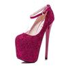 Fashion Classic Big Size 41 42 43 44 45 Sexy Pumps Wedding Women's Fetish Shoes Concise Woman Pumps High Heel Stripper Flock Pumps 19 Cm