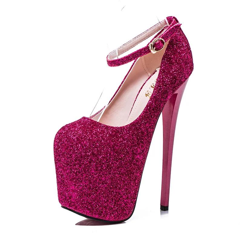 Fashion Classic Big Size 41 42 43 44 45 Sexy Pumps Wedding Women's Fetish Shoes Concise Woman Pumps High Heel Stripper Flock Pumps 19 Cm
