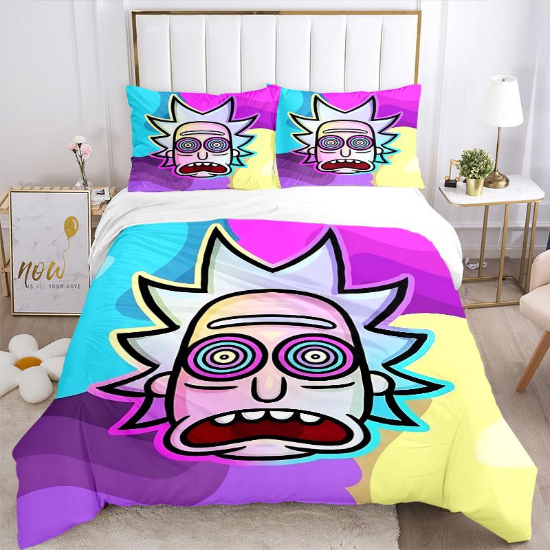 3pcs Rick and Morty Duvet Cover Set, 1 Duvet Cover + 2 Pillowcases (No Insert), High-Definition Print for All Seasons,Durable yy251103079