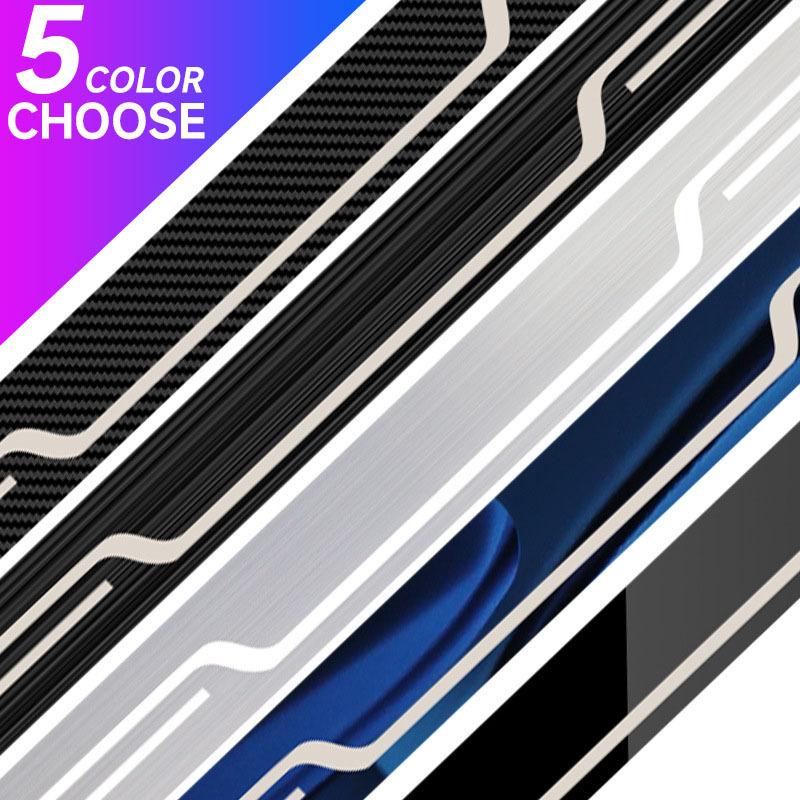 Stainless Steel Car Door Threshold Protection Stick Bumper Moldings Chrome Trim Auto Protector Accessories Styling Black