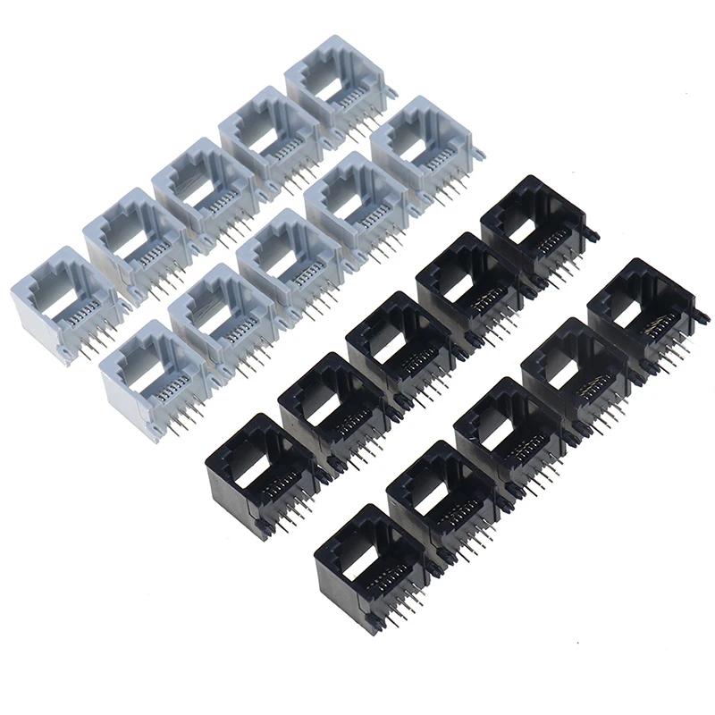 10 Stück/Los RJ45 8P8C Computer Internet Netzwerk Leiterplattenbuchse