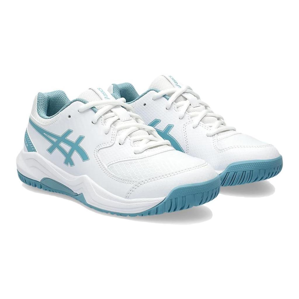ASICS Gel Dedicate 8 GS White Gris Blue Kids Sneakers 1044A077-100