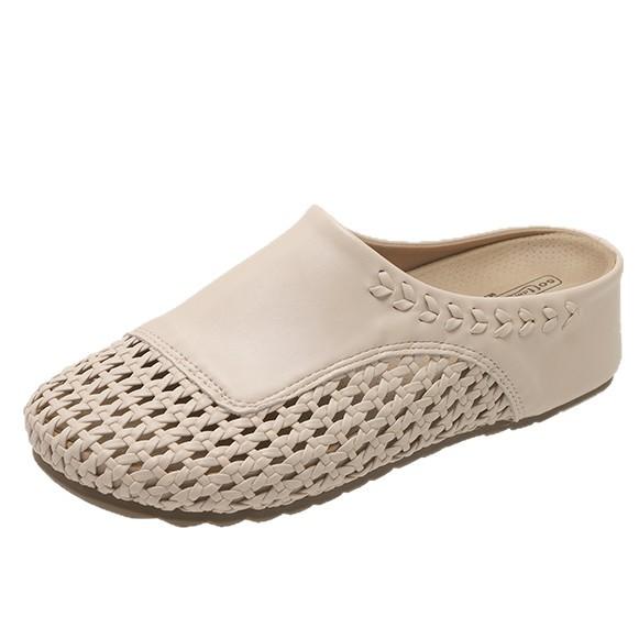 French bag head half slippers women's summer 2025 new versatile lazy one pedal casual skirt Roman shoes