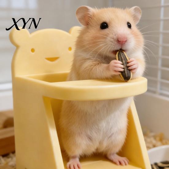 Small Animal Feeding Station Hamster Dining Chair, 3D Printed Mini Pet Seat, Cute Seat Furniture for Sugar Glider, Rat Cage Decor Accessory Miniature