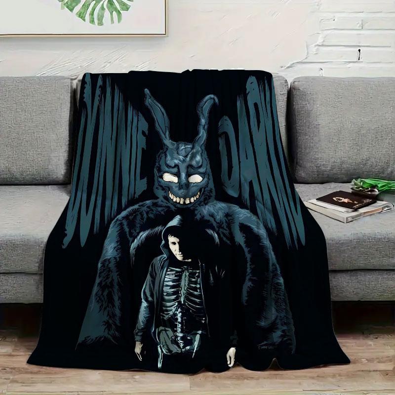 1Pc donniedarko Print Flannel Blanket, High quality Comfortable for All Seasons, Home Decor, Warmth and Comfort, Perfect for Christmas Gifts