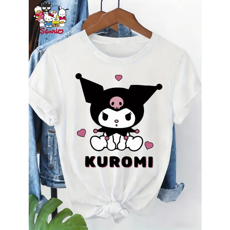 Sanrio Spring and Summer Casual Cute Round Neck Short Sleeve Print S