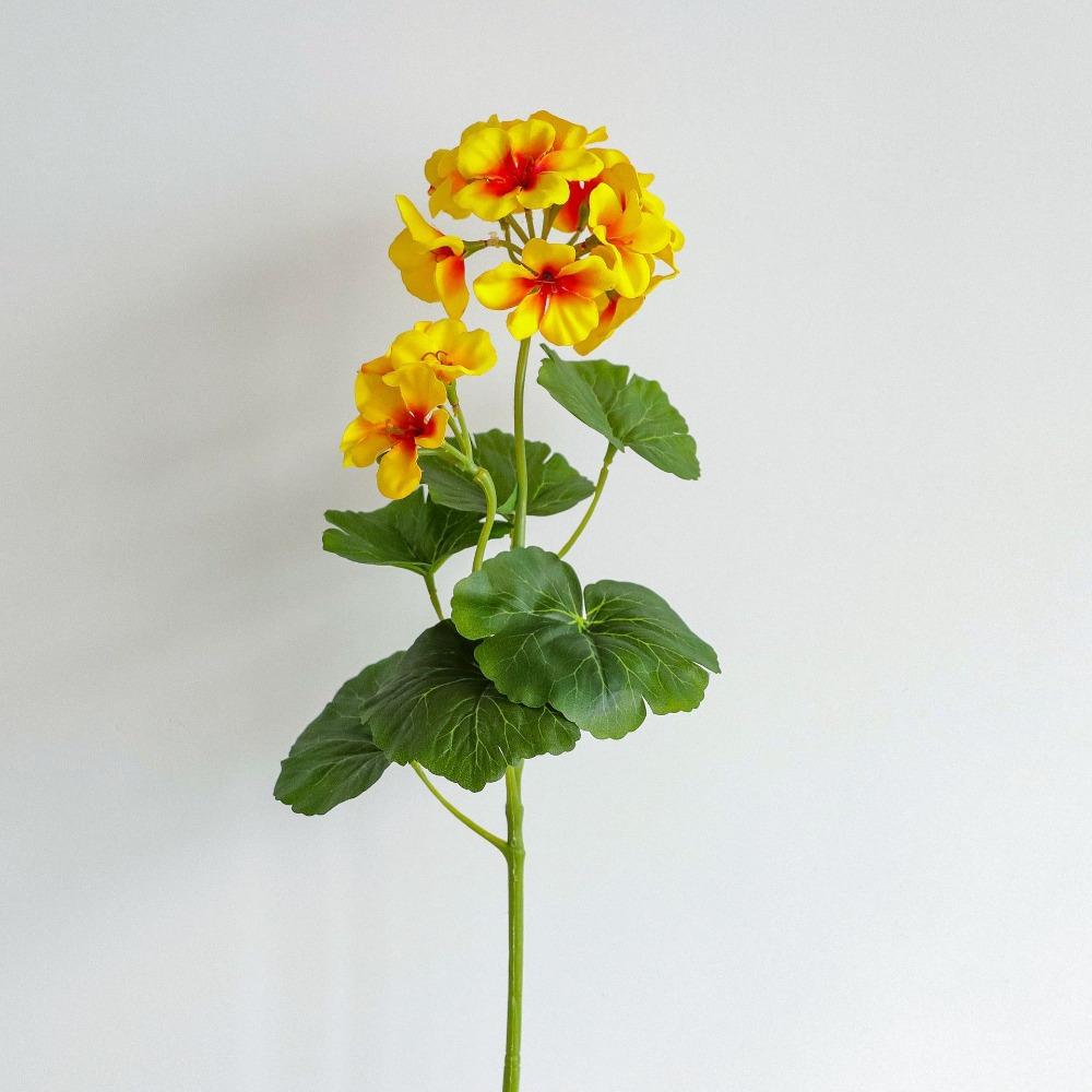 2 Heads Artificial Begonia Flowers Real Touch Handmade Simulated Begonia Branch UV Resistant Flower Art Floral Arrangement жёлтый