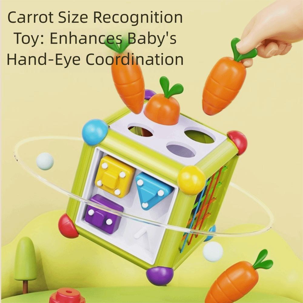 A Set Hexahedral Shape Montessori Puzzle Educational Function Durable Early Education Box Pull Design Color Matching