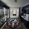 1PC Custom Name Raven Skull Roses Moon Night Theme Floor Mat Ideal for Living Room, Game Rooms, Office, Bedroom,Floor Mat Playful Design