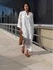 In Stock: New Casual Loose Lace V-Neck Dress Two-Piece Set