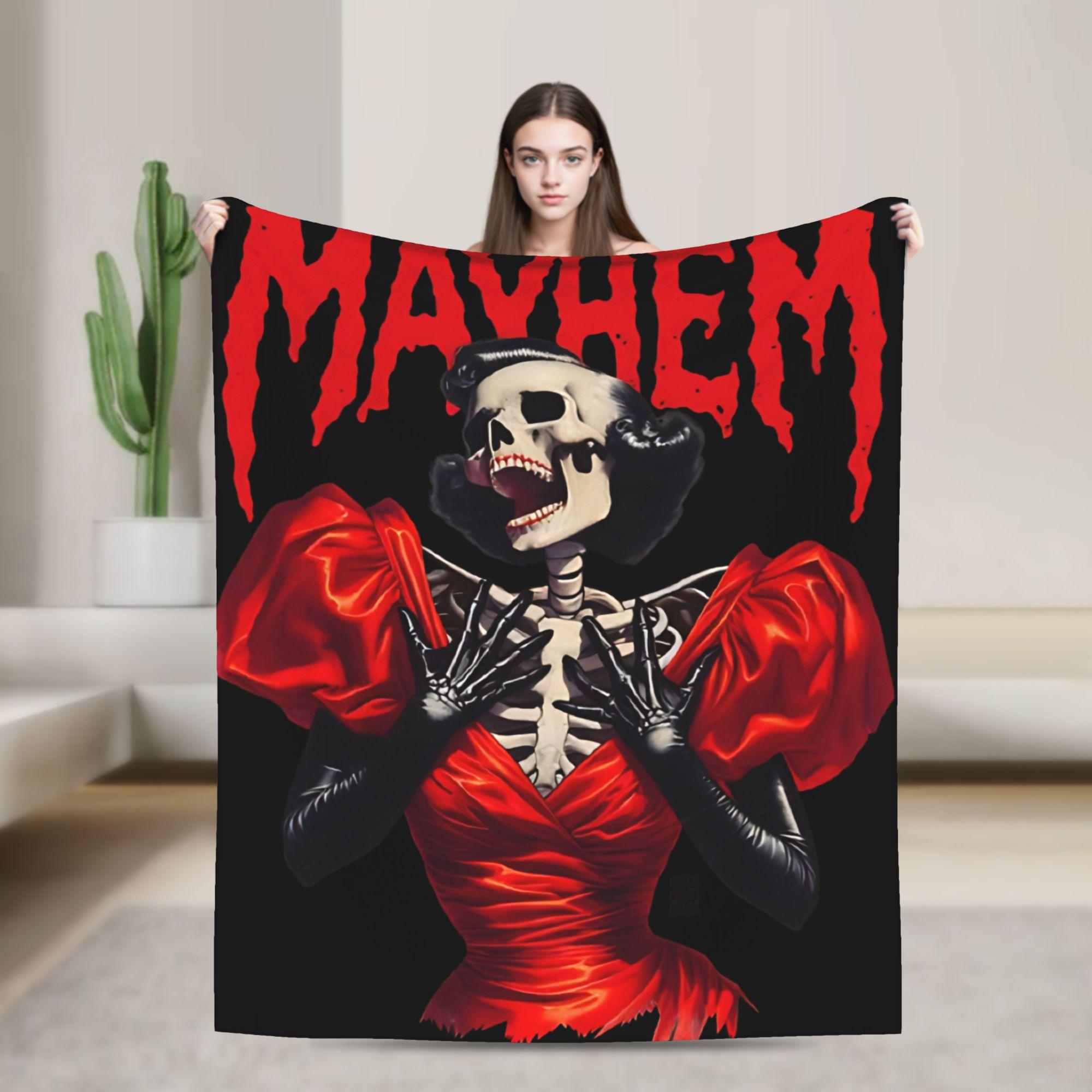 Annier Unisex White Mayhem Ball Lady Gaga Flannel Blankets Throw Blankets For Home 125*100Cm Bedspread
