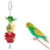 Stainless Steel Bird Food Holder Hanging Rust-proof Parrots Fruit Skewer with Hook Adjustable Bird Foraging Toys Indoor