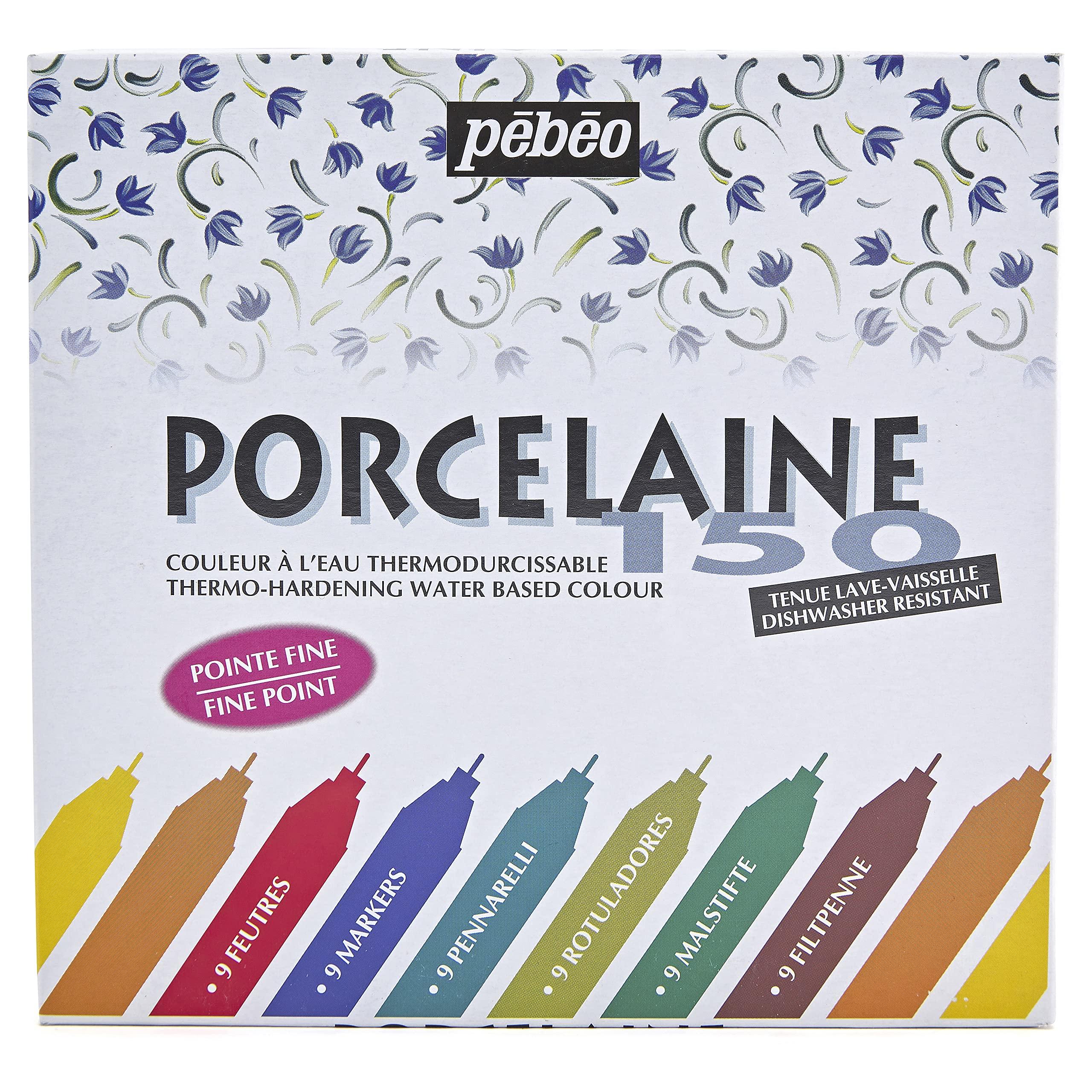 

Pebeo Porcelain 150 Acrylic Markers for Assortment Water-Based Ceramic, 0.7mm, 9-Color
