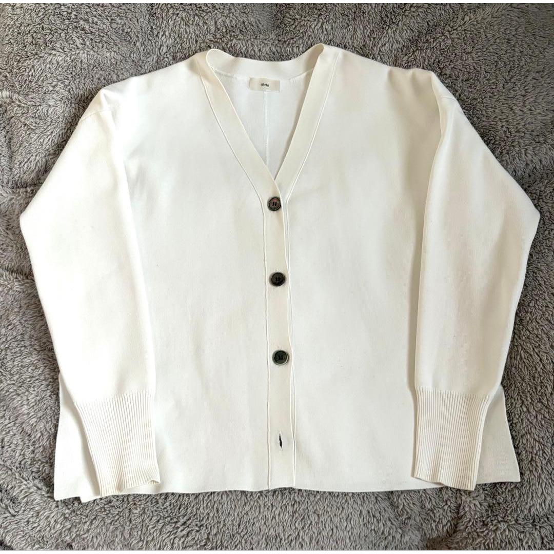 IENA 24SS/Fine Cotton Smooth Cardigan White