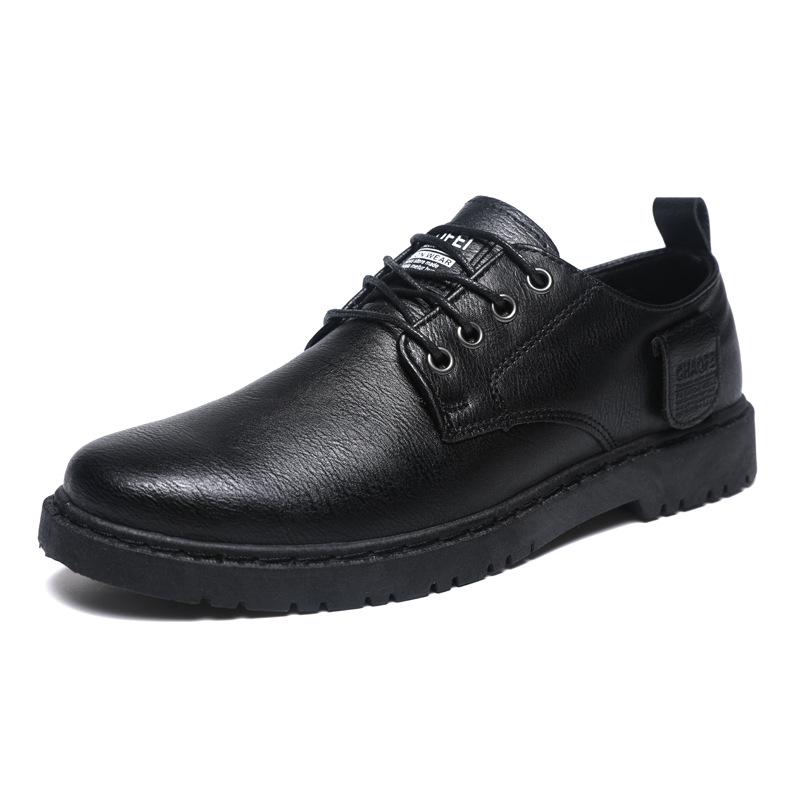 Spring Boys Work Lazy Shoes Men'S Business Casual Leather Shoes Men'S Black Leather Surface Men'S Breathable High-End Thick Sole