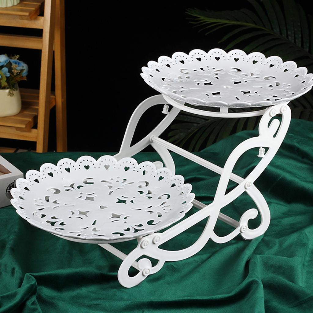 Cake Stand White Dessert Tray Snack Display Tray Bakeware Tabletop Display Stand for Candy Anniversary Banquet Tea Party