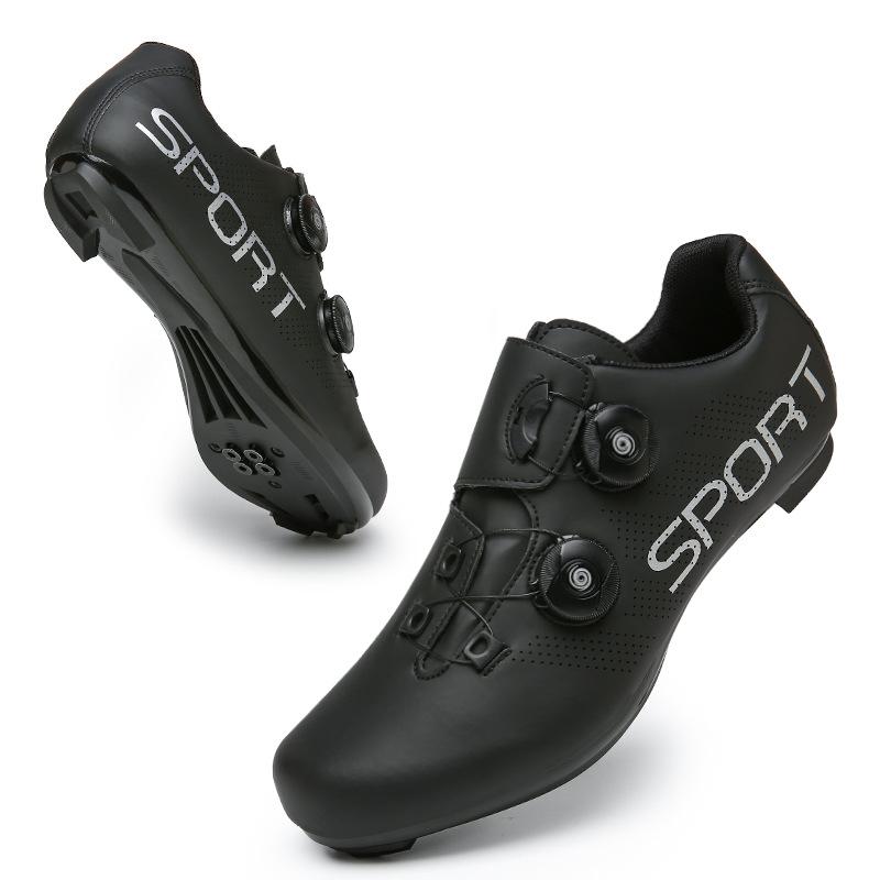 New cycling shoes with locks Double buckle lock shoes Men's and women's road cycling power shoes Hard sole Mountain cycling Rubber sole