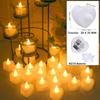 24Pcs Flameless Led Candle For Home Christmas Party Wedding Decoration Heart-shaped Electronic Battery-Power Tealight Candles