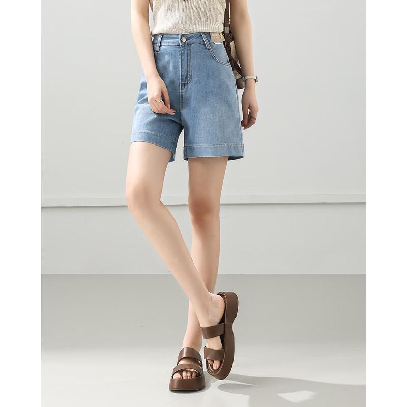 TERRE BLEUE Women's High-Waisted Denim Shorts