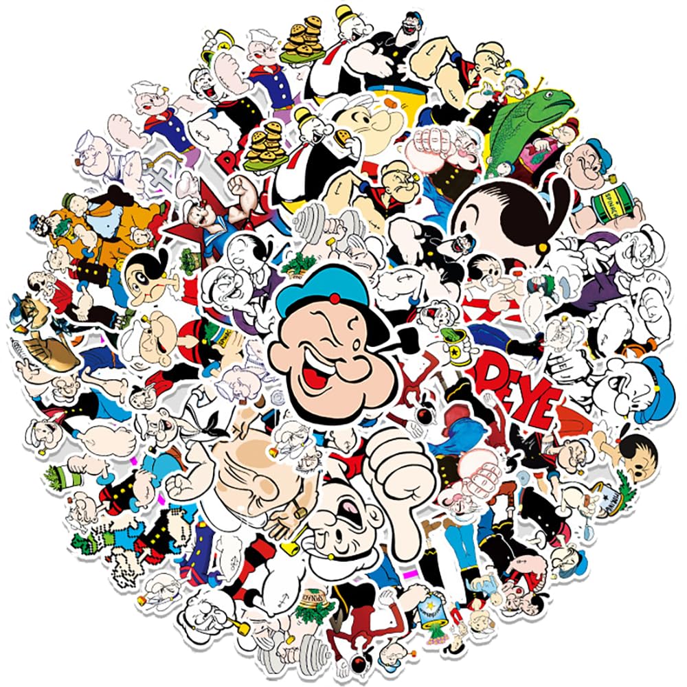 Popeye sticker 50-piece set PVC waterproof seal sailor spinach large quantity anime character
