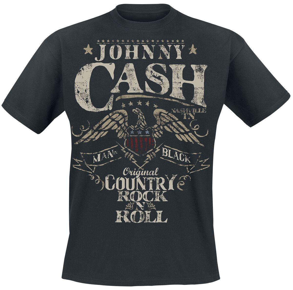 

Johnny Cash Man in Black T-Shirt Men s Black Rock Legend Graphic Tee Retro Style Casual Top Print New Arrival Tee S-4XL 4XL
