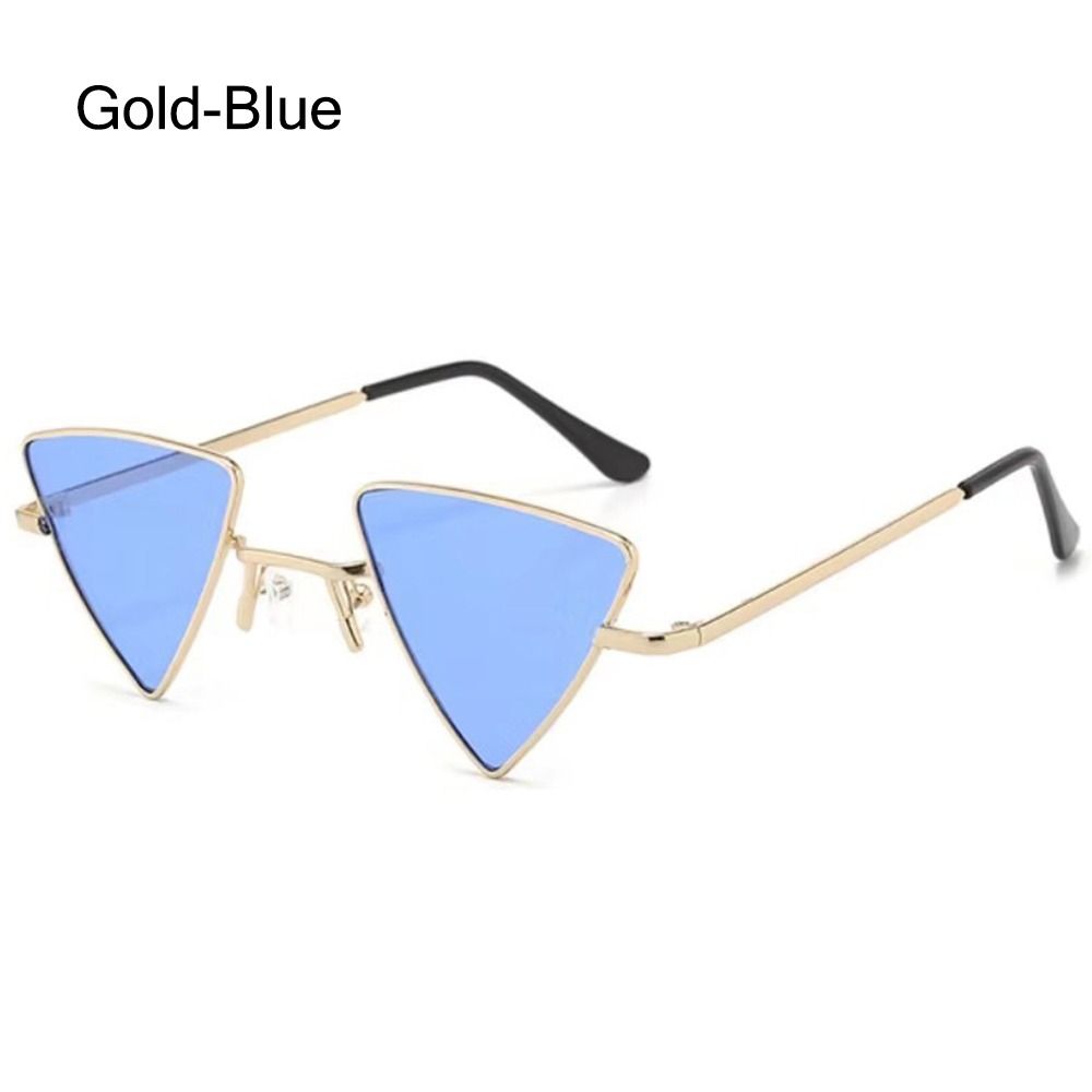 

Triangular Small Hippie Sunglasses Metal Frame Uv400 Protection Sun Glasses For Women & Men Tinted Colorful Lens Punk Shades