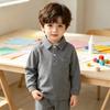 Baby Boys Girls Long Sleeve T-Shirt with Pointed Collar, Thickened Korean Top for Fall