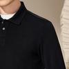 Men's Fine Wool Blend Long Sleeve Polo Shirt