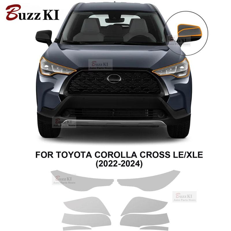 For Toyota Corolla Cross LEXLE -2024 Headlight Rearview Film TPU Protection Film Pre-cut Anti-scratch Resistant Clear Black