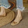 ins retro style~ 2025 new flat-soled sandals women's summer bag head thick heel horse buckle low heel single shoes Muller shoes