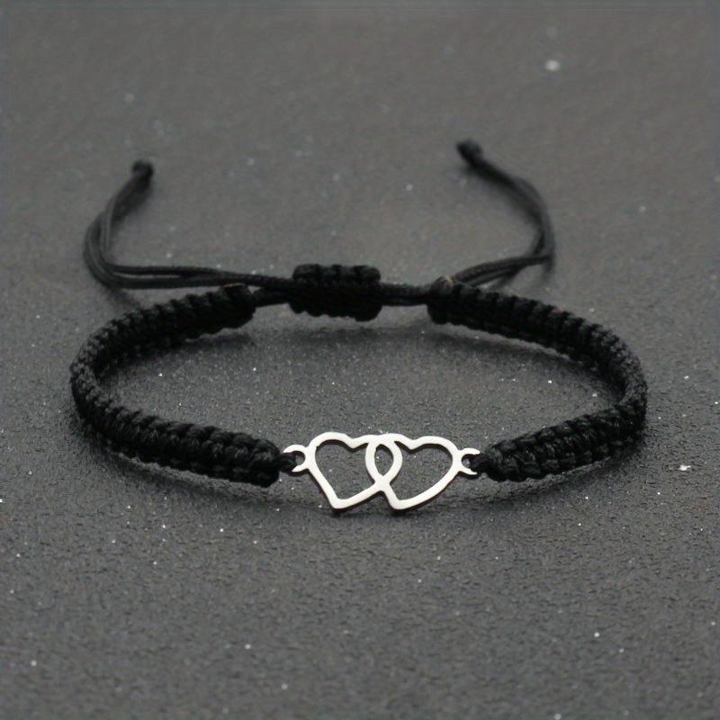 Handmade Adjustable Rope Bracelet Heart Bracelet Unisex Couple Gift