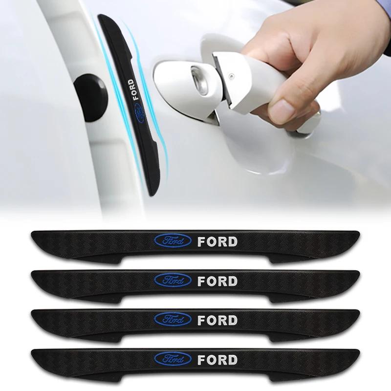 CUSH7 4PCS Bumper Anti-collision Strip Car Door Edge Anti-Scratch Protector Stickers For Ford Focus Mondeo Mustang Fiesta Kuga Escape