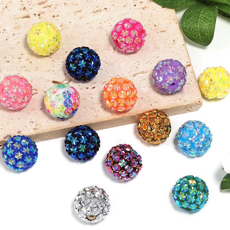 

Colorful Snowflake Resin Rhinestone Beads for DIY Phone Charm & Pen Decoration 20mm (1 Pack/20 Pieces)