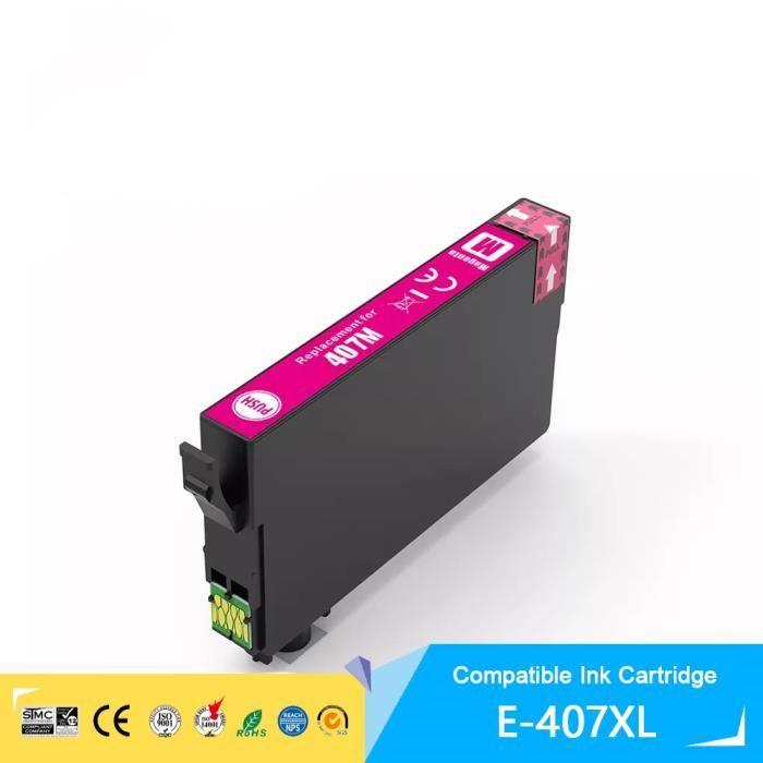 Compatible Ink Cartridge for Epson 407 XL - NOBRAND - Pack of 4 - Pure Color Ink - 100% Compatible