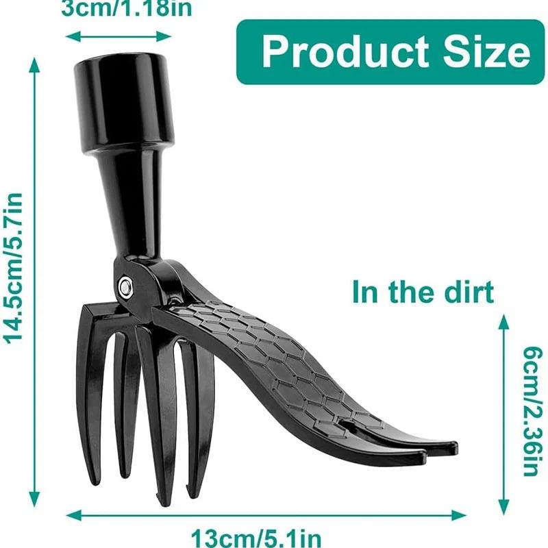 High hardness weed pulling tool,Manual Stand Up Weed puller tool Head Replacement,4-Claw Steel Head Design