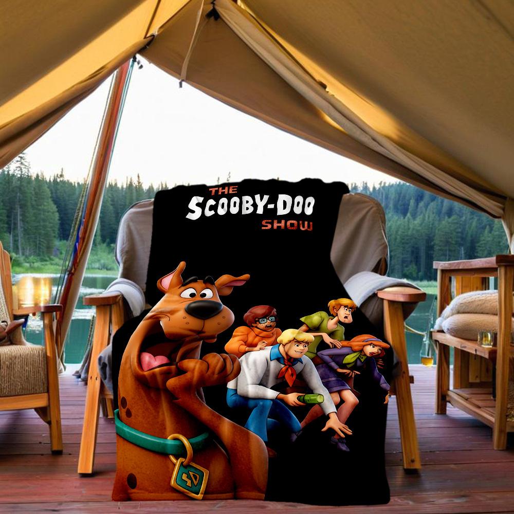 1PZ ScoobyDoo Mystery Coperta da Esterno Leggera in Flanella, Morbida e Calda, Uso Stagione Singola per Divano, Esterno, Campeggio, Soggiorno, Ufficio06