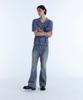 KINETO Twist Two-Tone Knit Shirt_Navy