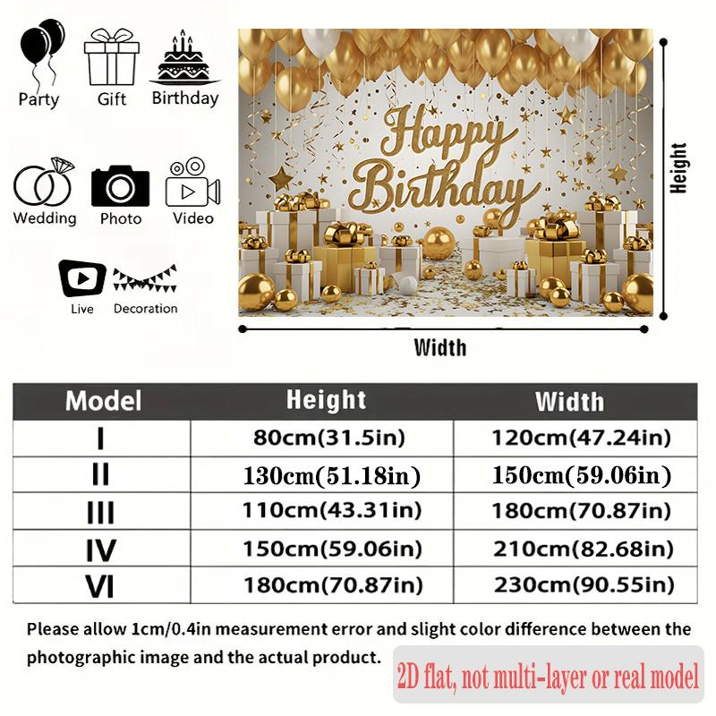 Confetti Birthday Backdrop 1pc - Polyester Party Decor